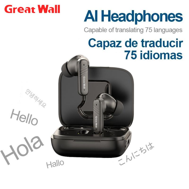 GreatWall LX30 Wireless Earbuds 76 Language Al Real Time Translation,Active Noise Cancellation, Blueto othV5.4, HD Full-Color Touch Display,Charging Case, Rechargeable AudioHeadphones