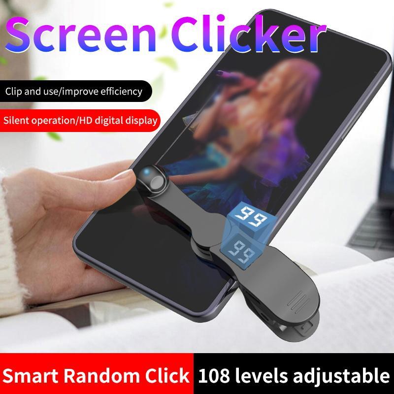 Smart Screen Clicker, 180 Degree Rotatable Smart Screen Clicker, Phone Accessories for Android iOS iPhone iPad Simulated Finger Continuous Clicking