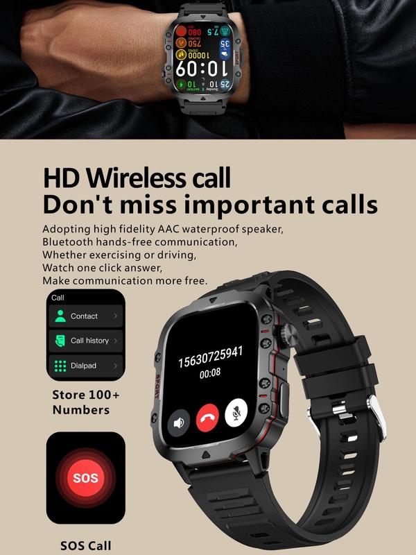 Men's Sporty Digital Watch, Fashionable Digital Watch with Silicone Stainless Steel Strap Suitable for Huawei Xiaomi, Waterproof Sports Watch for Men