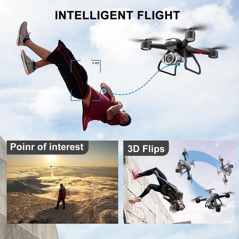 4DRC V14 RC Drone WIFI FPV 4K HD Wide Angle Dual Camera Quadcopter Portable With Bag ,2 Batteries Drone For Beginner,Headless Mode,Gesture Photo