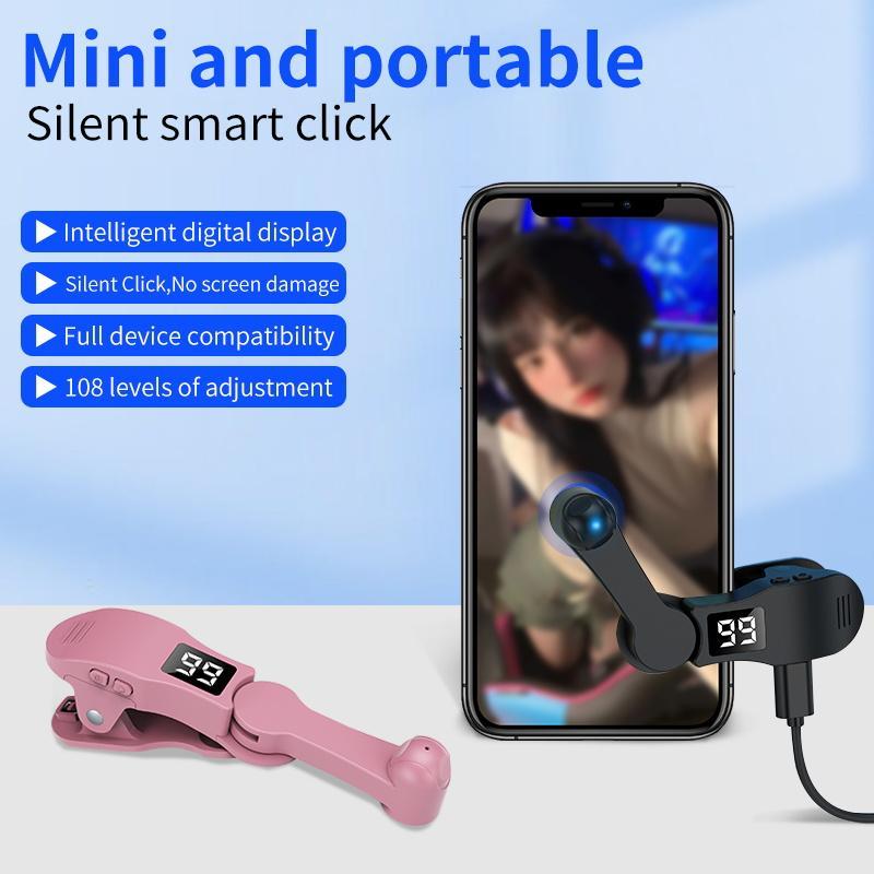 Smart Screen Clicker, 180 Degree Rotatable Smart Screen Clicker, Phone Accessories for Android iOS iPhone iPad Simulated Finger Continuous Clicking