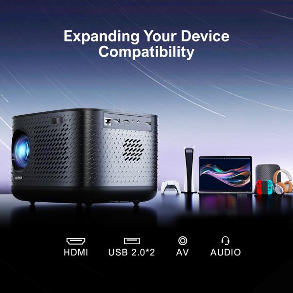 ULTIMEA 1080P  Mobile Projector for bedroom.4K Decoding.WiFi and Bluetooth.Netflix Certified.700ANSI.Dolby Audio.Screen Adaptation and Obstacle Avoidance Function.Apollo P50 .Movieprojector wireless hdmi home use.Smart projector outdoor patio projecto