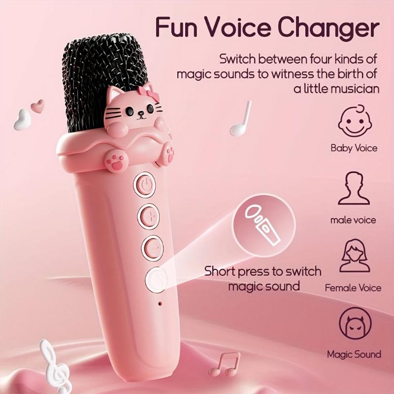 RIVGOT Portable Karaoke Set with Microphone - Pink, Ideal for Family Fun & Birthday Gifts, Includes 4 Sound Effects