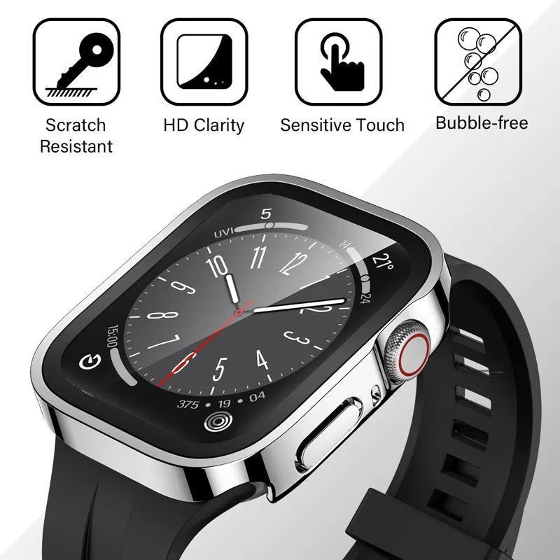 Waterproof Anti-fall Watch Case, 1 Count PC Case with Screen Protector, Smart Watch Protective Cover, Wearable Accessories Compatible with Apple Watch