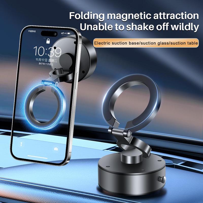 Electric Vacuum Magnetic Suction Phone Mount, Shower Phone Holder, Magnetic Cell Phone Holder for Car Gym Mirror Smooth Surface,Compatible with iPhone & Android