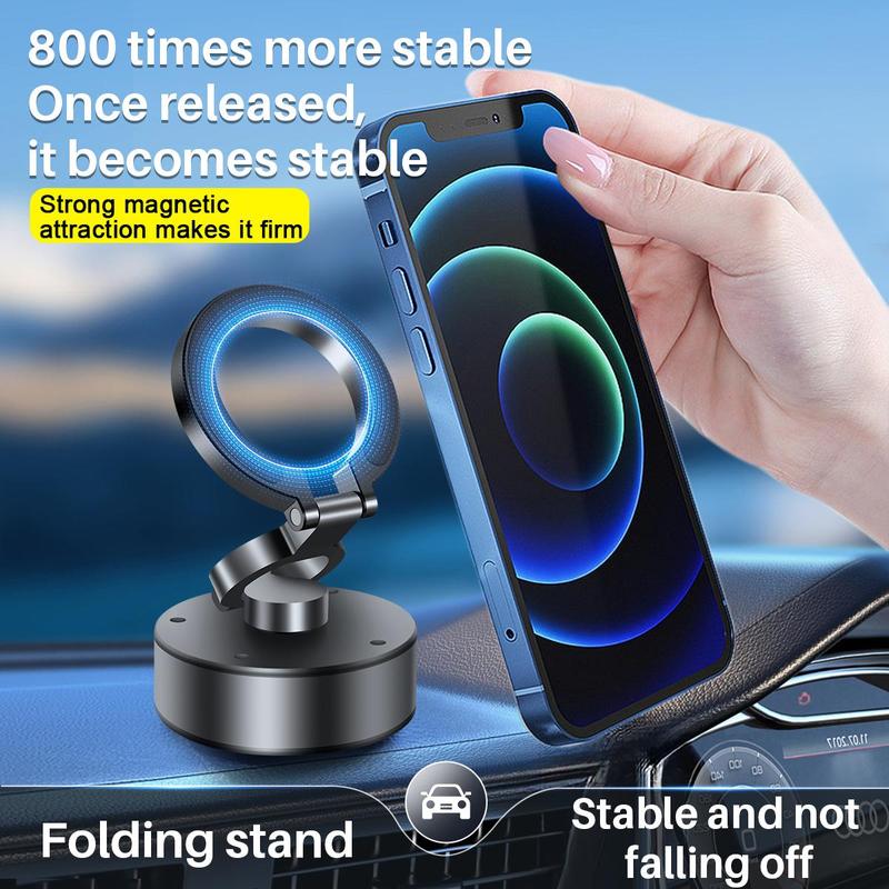 Electric Vacuum Magnetic Suction Phone Mount, Shower Phone Holder, Magnetic Cell Phone Holder for Car Gym Mirror Smooth Surface,Compatible with iPhone & Android