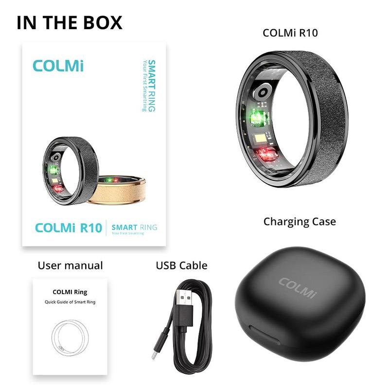 Smart Ring, 1 Set Multifunctional Smart Ring with Multiple Sports Modes, Waterproof Activity Tracker with Charging Case & USB Cable, Wearable Devices for Women & Men