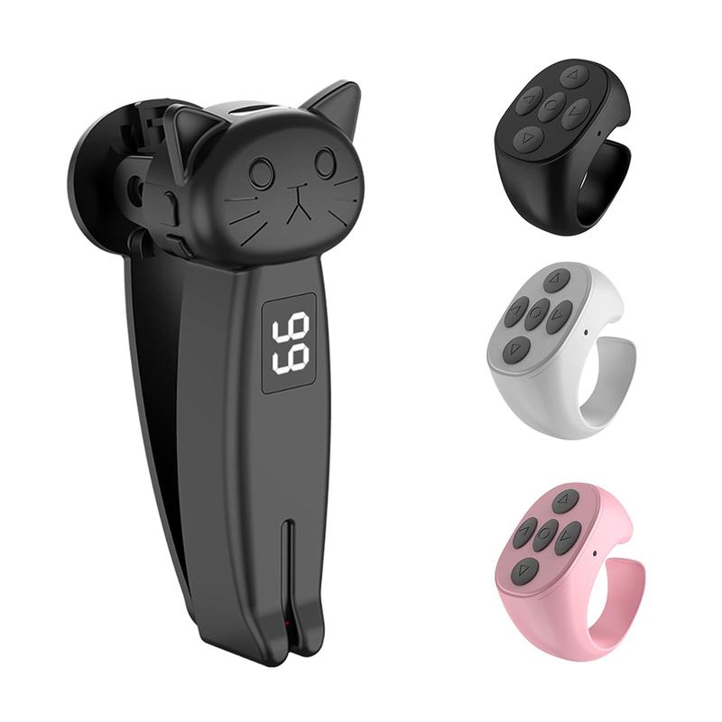 Cute Cat Design Phone Video Remote Control, Multifunctional Electronic Book Page Turner, Phone Accessories for Kindle Phone Tablet