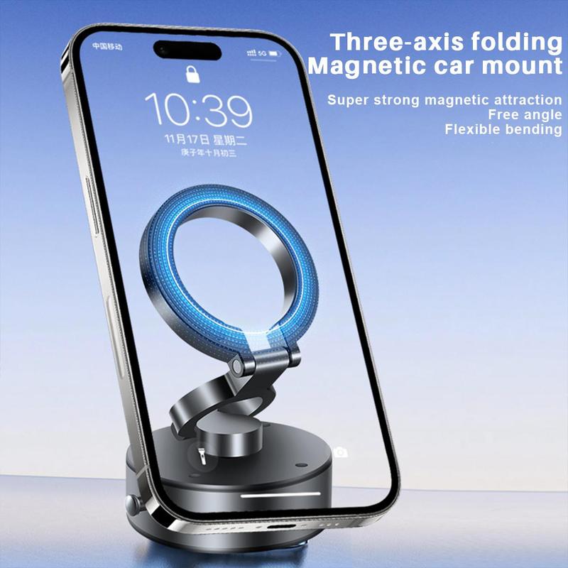 Electric Vacuum Magnetic Suction Phone Mount, Shower Phone Holder, Magnetic Cell Phone Holder for Car Gym Mirror Smooth Surface,Compatible with iPhone & Android