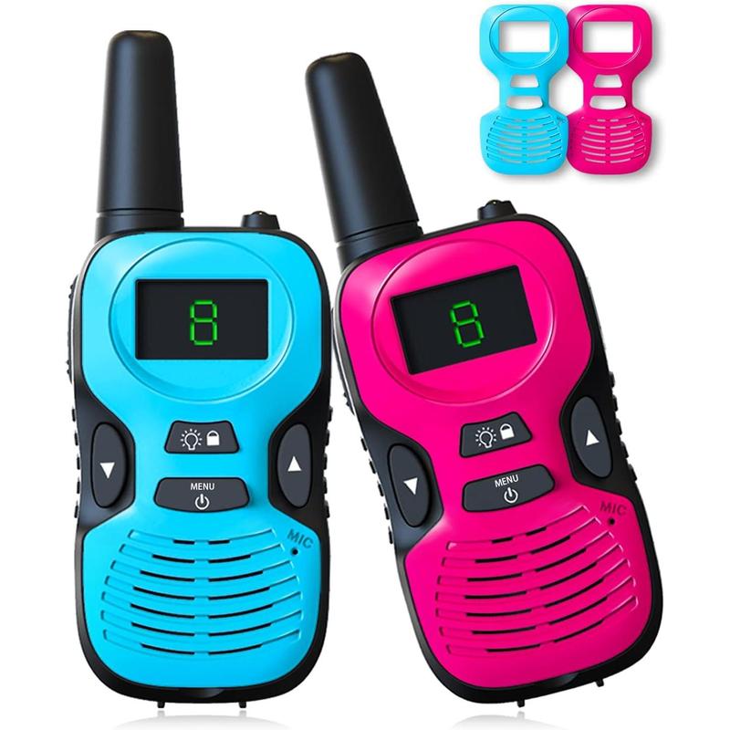 Walkie Talkies for Kids Long Range - 4 Pack Kid Walkie Talkies with Replaceable Shell Backlit LCD Flashlight 3 Miles Range - Gifts and Toys for 5-7 Year Old Boys and Girls