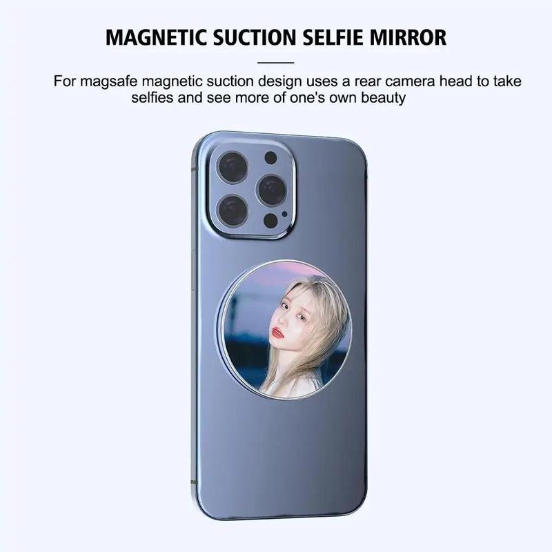 Magnetic Phone Rear Selfie HD Vlog Mirror Photo Assist Camera Convex Mirror for Photography Accessories Alloy Iron