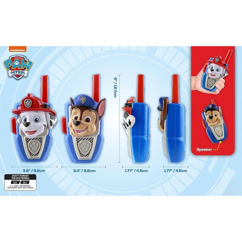 PAW Patrol Walkie Talkies - Set of 2 Kids Walkie Talkies Chase and Marshall - Excellent Walkie Talkies for Toddlers Audio Communication