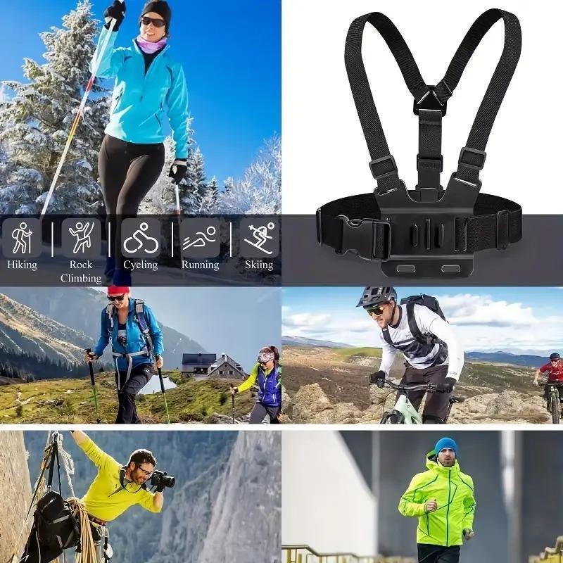 Outdoor Shooting Chest Strap Phone Holder Kit, 1 Set Sports Camera Chest Strap & Phone Clip, Phone Accessories for Live Outdoor Riding