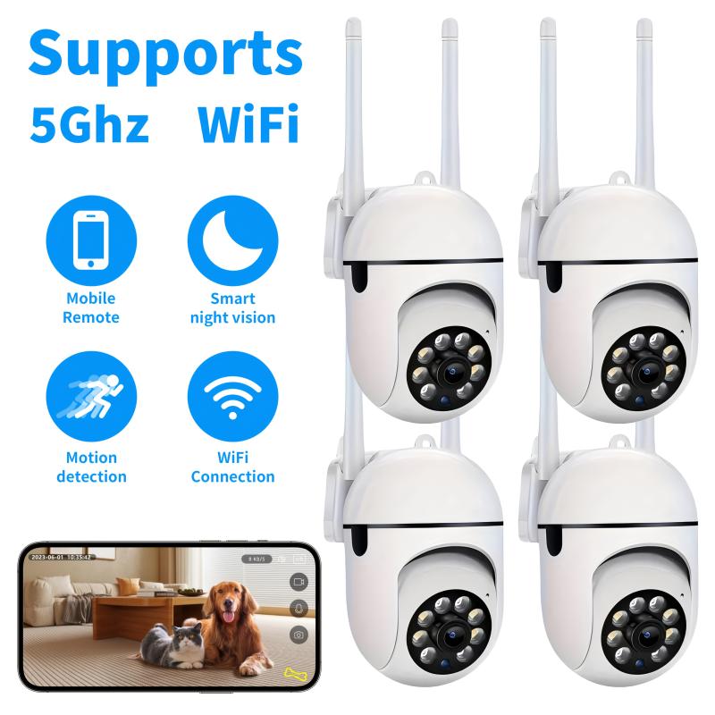 1pc 1080p HD WiFi Security Camera, Indoor outdoor Wall Mount, Non-waterproof, USB Powered, 2.4G Home Security System With AI Motion Detection, Color Night Vision, Audio And Motion Alarm, App Control, Non-rechargeable Battery