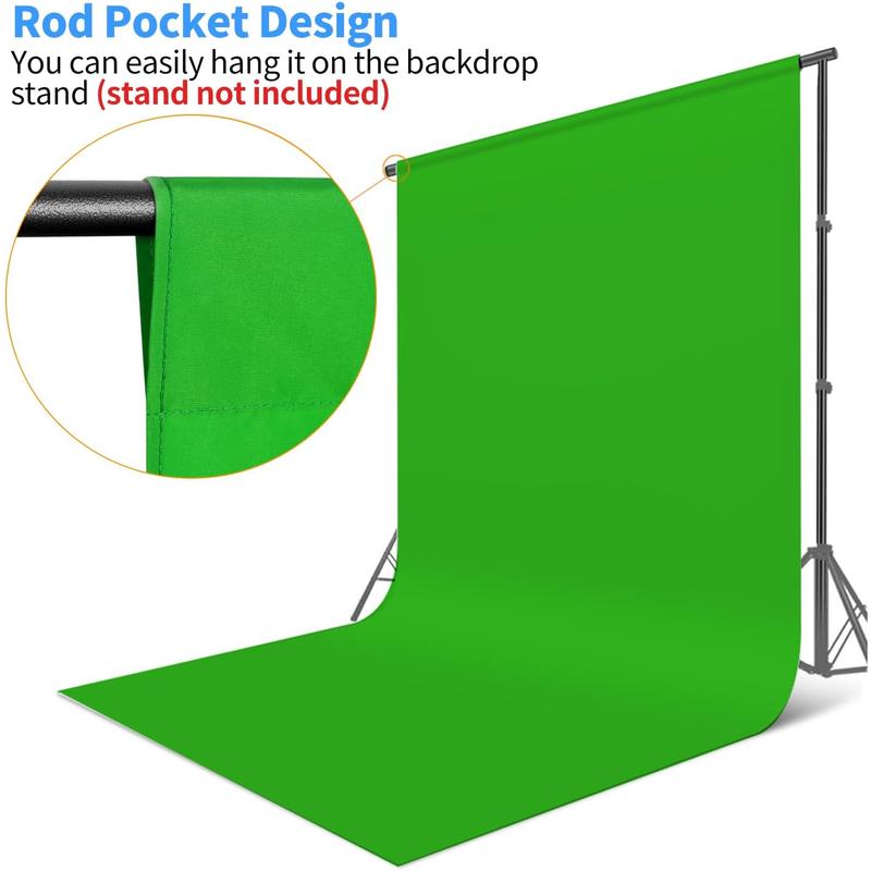 HEMMOTOP Green Screen Backdrop, 5X6.5 Ft Photography Chroma Key Greenscreen Background Sheet for Background Removal, Zoom Meeting, Photo Video Studio, Live Streaming, Video Recording (Backdrop Only) No brand