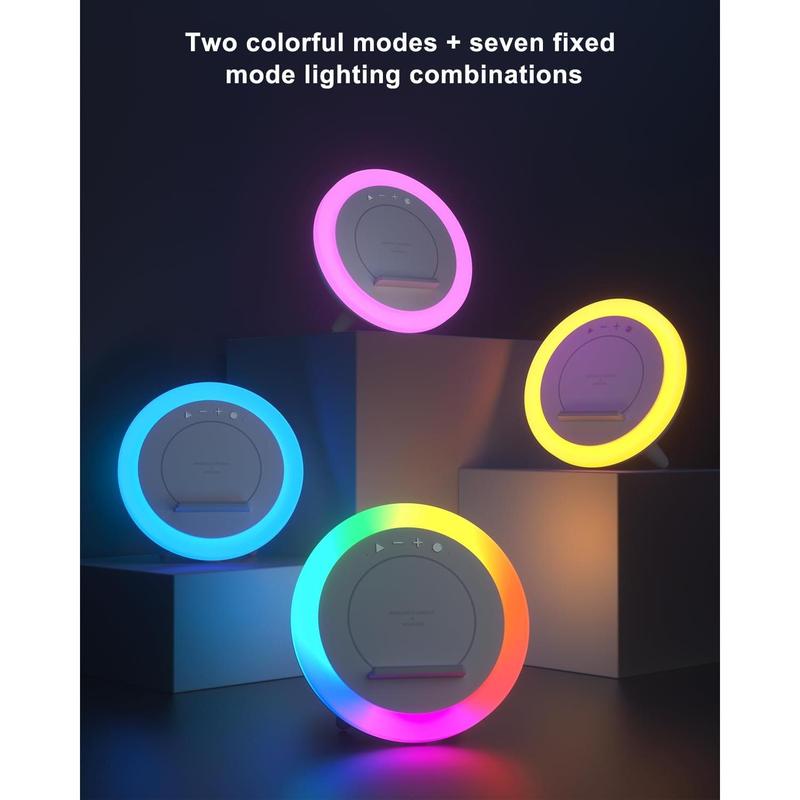 Night Light Bluetooth Speaker,Wireless Charger Stand LED Music Lamp,Color Changing Modern Bluetooth Lamp, Best Teenage Girls Boys Gifts Christmas Gifts for Teen (6.6inch)