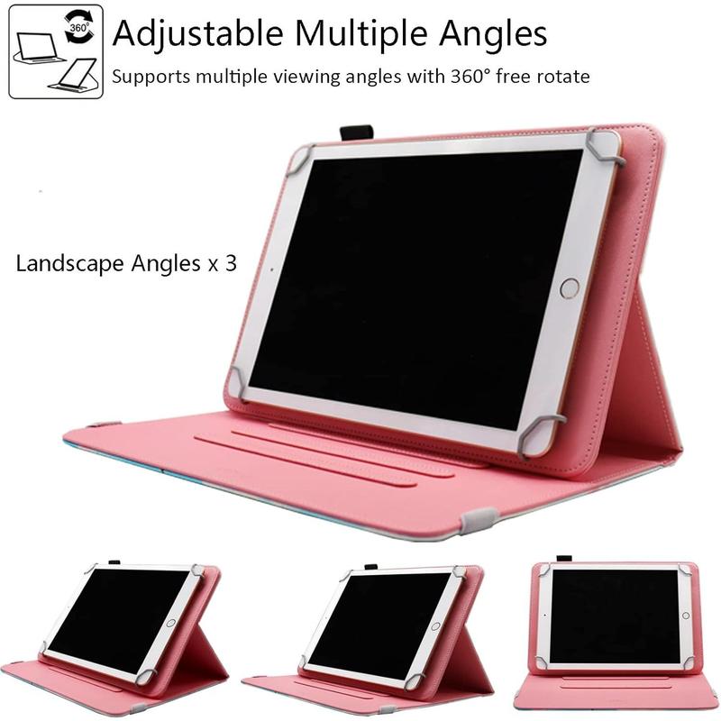 Universal 10 10.1 Inch Android Tablet Case, Dluggs PU Leather 360 Degree Rotating Multi-Angle Viewing Stand Case Cover for 10 10.1 and All 9.5-10.5 Inch Tablet, Bird