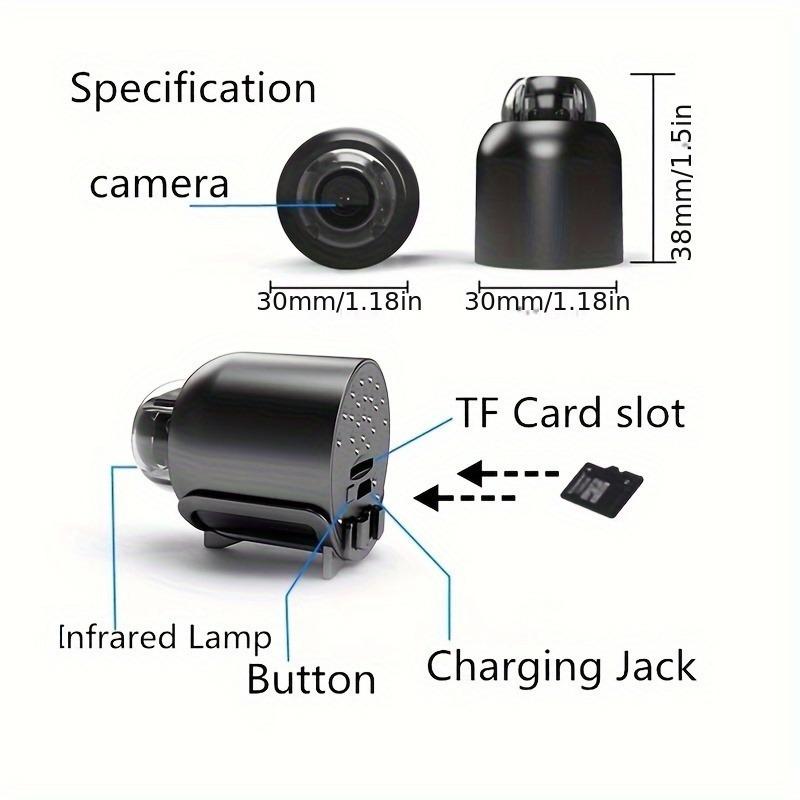 1 Mini wi-fi camera, 720 HD camera, smart home security camera, mini surveillance camera, wireless camera, video surveillance, indoor  outdoor portable 2.4 G surveillance camera, no TF  SD card, black hidden camera