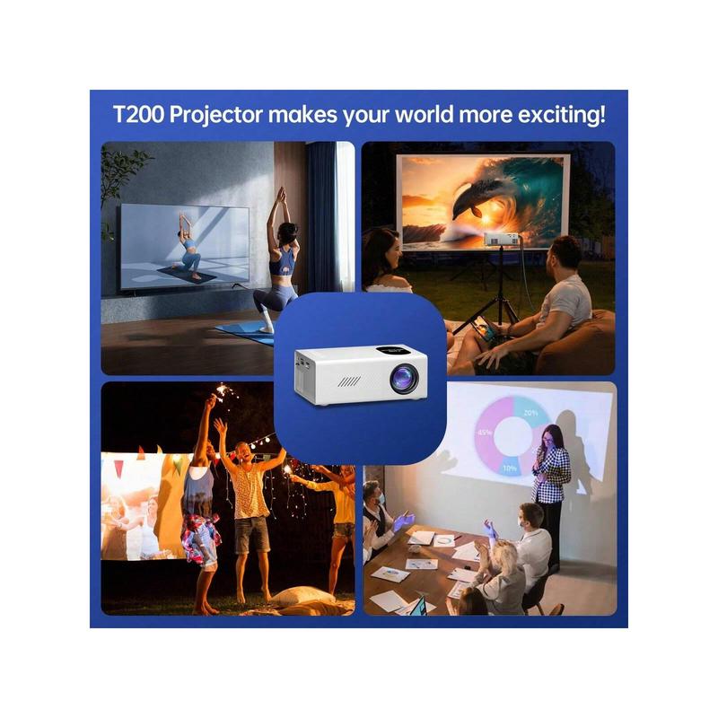 Mini Projector,Full HD 1080P Support Portable Video Projector, Home Theater Movie Projector Compatible With HDTV,USB,AV,Laptop,Smartphone,IOS,Windows.