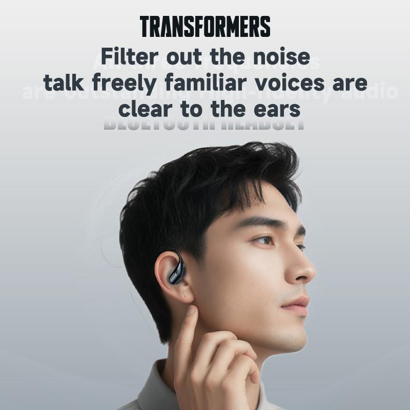 Transformers TF-T68 AI Translation Headset Supports real-time Bluetooth translation in 75 languages 5.4 OWS Waterproof Sport Headsets Noise Reduction Headphones With Mic Earbuds，High-resolution sound quality