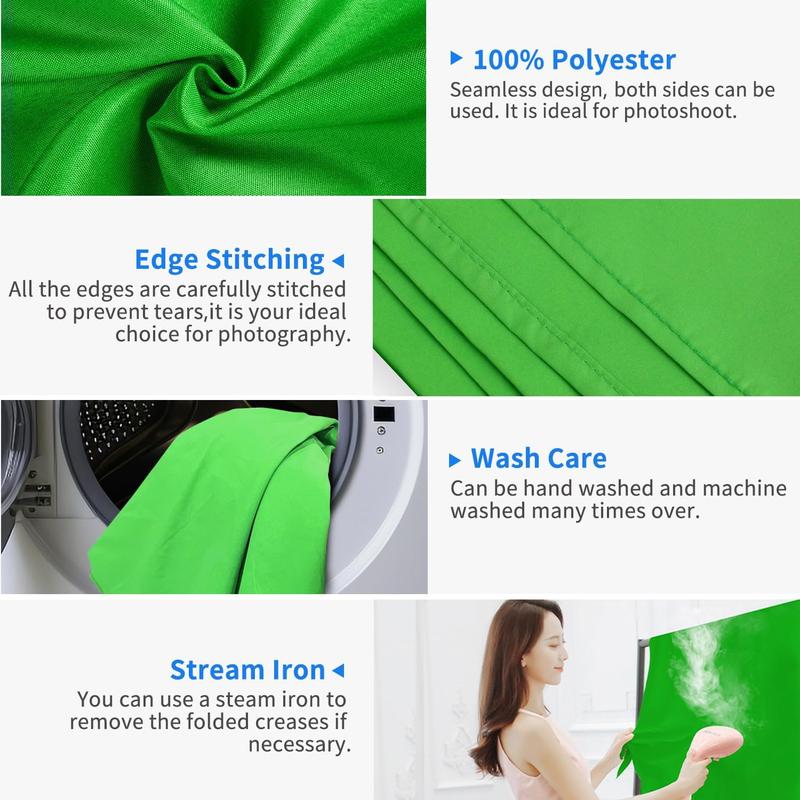 HEMMOTOP Green Screen Backdrop, 5X6.5 Ft Photography Chroma Key Greenscreen Background Sheet for Background Removal, Zoom Meeting, Photo Video Studio, Live Streaming, Video Recording (Backdrop Only) No brand