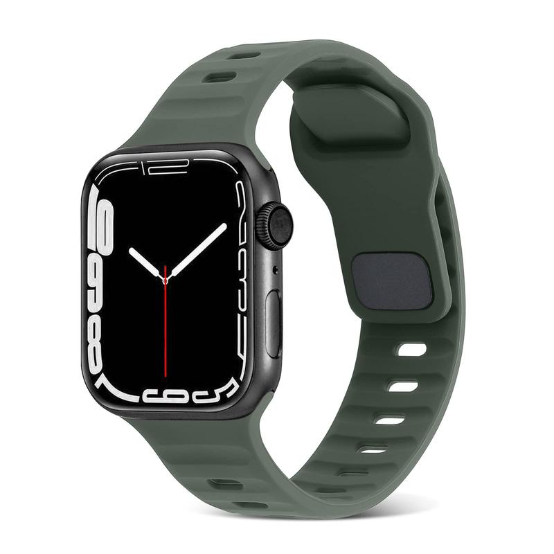 Solid Color Sports Watch Band, 1 Count Soft Silicone Waterproof Watch Band for iWatch Series X 9 8 7 6 5 4 SE, Smart Watch Accessories