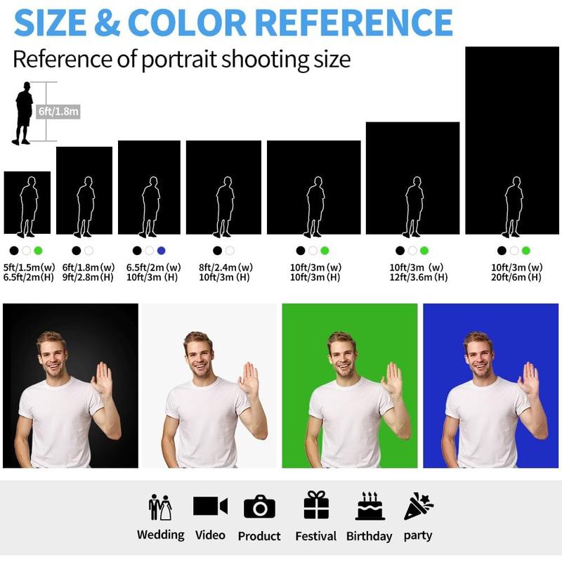 HEMMOTOP Green Screen Backdrop, 5X6.5 Ft Photography Chroma Key Greenscreen Background Sheet for Background Removal, Zoom Meeting, Photo Video Studio, Live Streaming, Video Recording (Backdrop Only) No brand