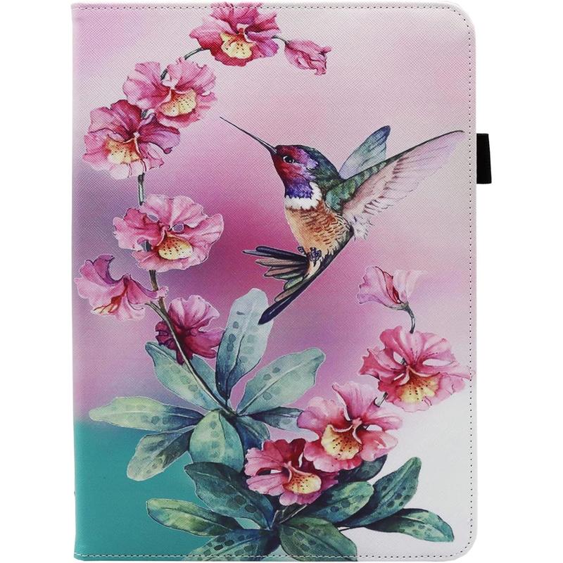 Universal 10 10.1 Inch Android Tablet Case, Dluggs PU Leather 360 Degree Rotating Multi-Angle Viewing Stand Case Cover for 10 10.1 and All 9.5-10.5 Inch Tablet, Bird