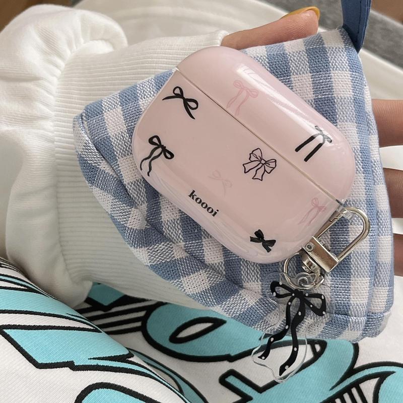 Bowknot Design Earphone Case with Bowknot Pendant, 1 Count Cute Earphone Protective Cover, Earphone Protective Case Compatible with AirPods 2 3 Pro 2