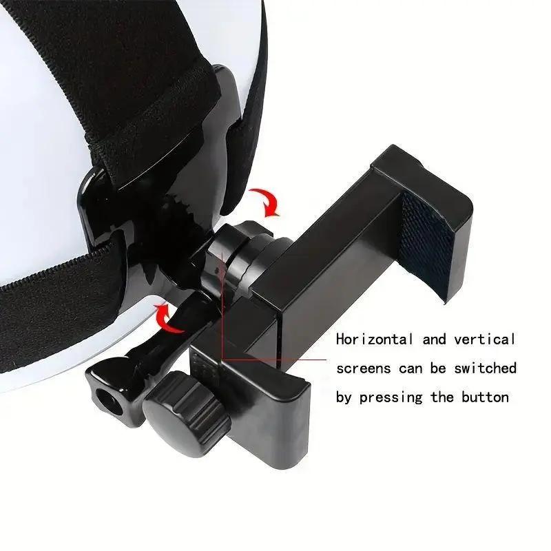 Head-Mounted Mobile Phone Holder,First-Person View Video Outdoor Live Shooting Bracket with Phone Clip(4