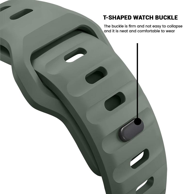 Solid Color Sports Watch Band, 1 Count Soft Silicone Waterproof Watch Band for iWatch Series X 9 8 7 6 5 4 SE, Smart Watch Accessories