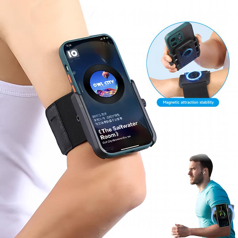 Running Armband Phone Holder 360°Rotatable for iPhone 16 15 14 13 Pro Max Pro Mini 12 11 SE Xs XR X 8 7 Plus, Fits All 4-6.7 Inch Smartphones, with Key Holder Phone Armband for Running Hiking Biking (Black)