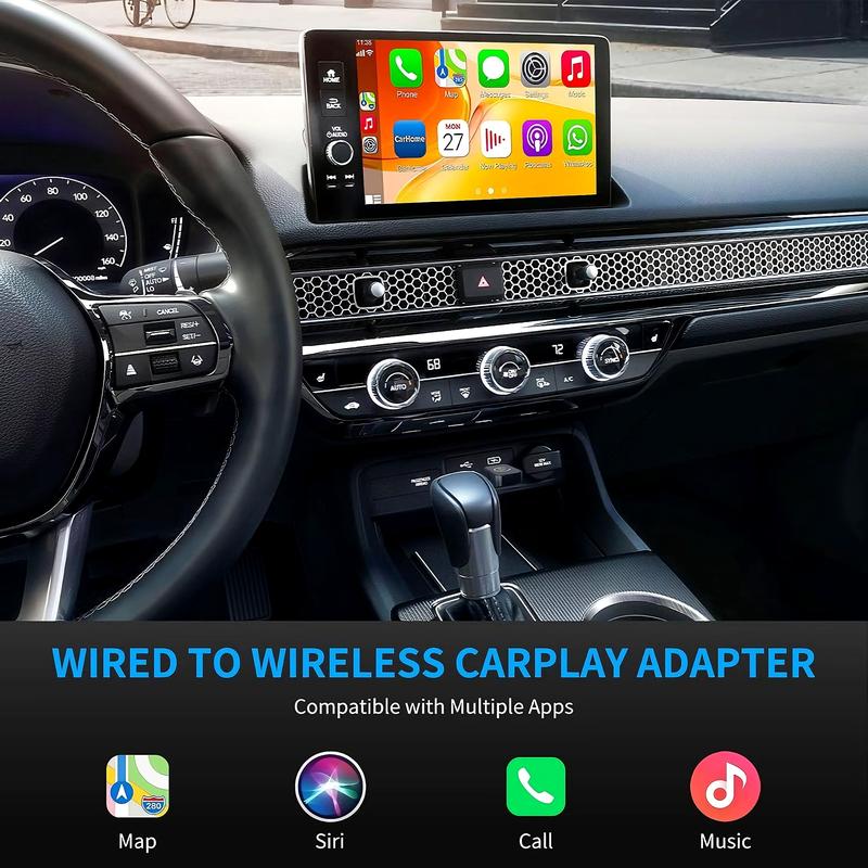 Wireless Carplay Adapter，Plug & Play Carplay Wireless Adapter for iOS 10+, Stable Fast Connection Low Latency Christmas and New Year Gifts