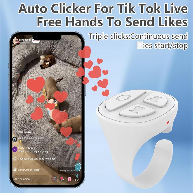 TikTok Scrolling Ring Bluetooth Camera Remote Control Scroller Ring Auto Clicker for Live TIK Tok Scrolling Ring for iPhone Android Selfie Button