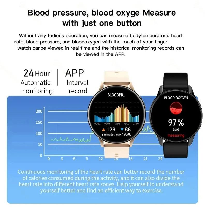 LIGE New Women Bluetooth Call Smart Watch Heart Rate Blood Pressure Monitoring Smartwatches IP67 Waterproof Men Smartwatch+Box