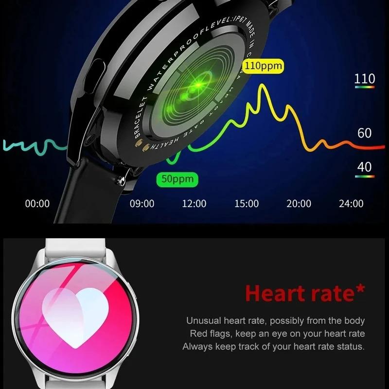 LIGE New Women Bluetooth Call Smart Watch Heart Rate Blood Pressure Monitoring Smartwatches IP67 Waterproof Men Smartwatch+Box