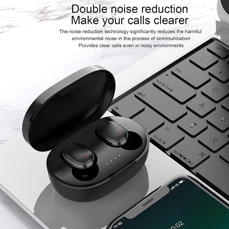 AirDots Wireless Bluetooth Earbuds, Mini Size and LED Battery Level Display, Noise Canceling Earbuds, Durable and Portable Audio Headphones for IOS and Android