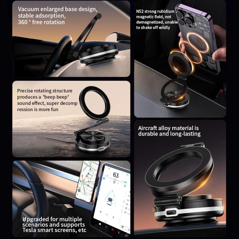 Magnetic Car Phone Holder, 360 Degree Rotatable Foldable Car Phone Holder, Multifunctional Phone Holder for Car, Bathroom, Screen, Wall, Mirror