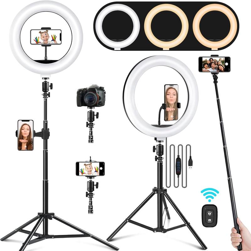 Ring Light with Stand and Phone Holder, 10.2