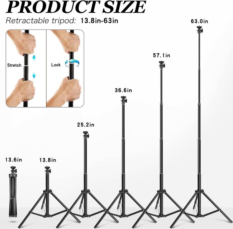 Ring Light with Stand and Phone Holder, 10.2