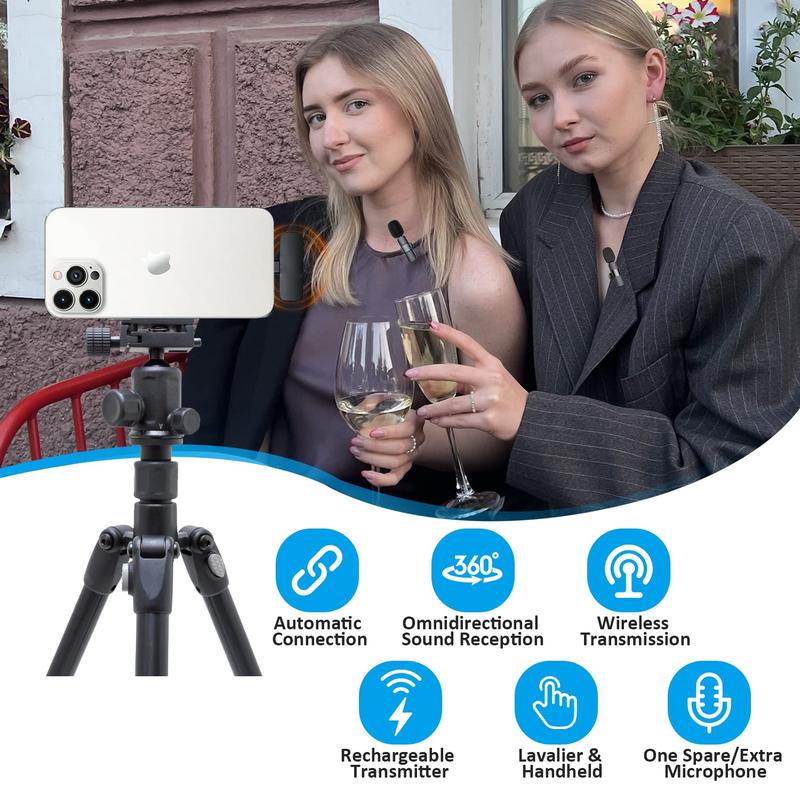 Portable Wireless Lavalier Microphone,The Versatile Lavalier Mic: Wireless Audio for Video, Teaching & More Charging Bluetooth