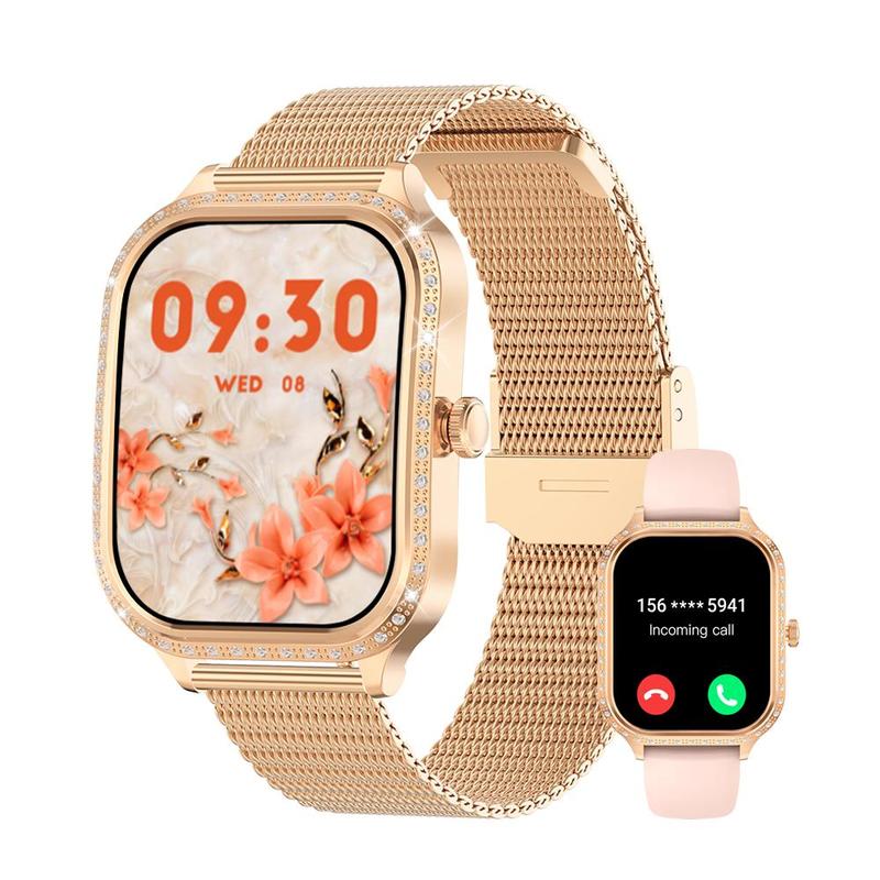 Fashion Flower Pattern Smart Watch, Fashionable Digital Watch with Phone Call & Multi-sports Modes, IP68 Waterproof Sports Watch for Women