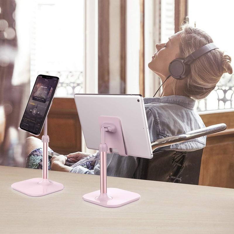 Cell Phone Stand, Phone Stand for Desk, Phone Holder Stand Compatible with iPhone and All Mobile Phones Tablet, Christmas Stocking Stuffers Gifts for Adults Women Men Mom Wife, Pink