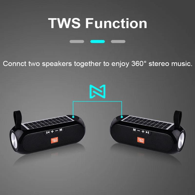 Portable Solar Charding Speakers Colutely Water Wireless Stereo Music CG182 Speaker Power Bank Boombox AUX FM Radio Big bass