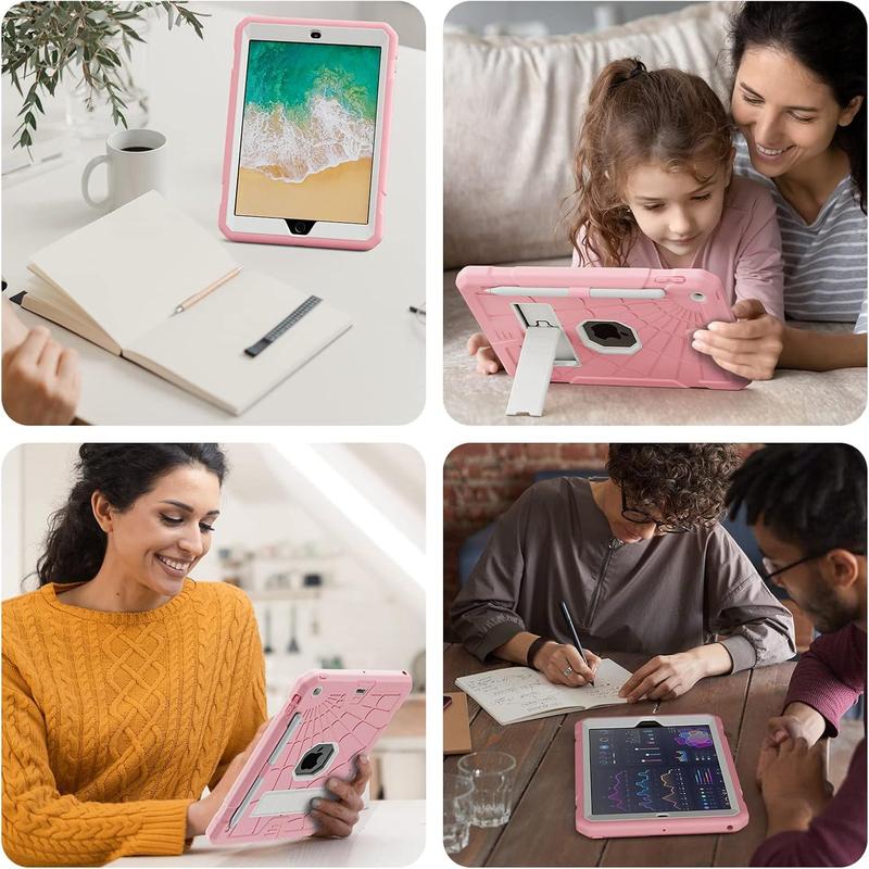 iPad 9.7 inch Case for Kids | iPad 6th Generation Cases with Stand | iPad 5th Generation Case W Pencil Holder 2018 2017 | Slim Shockproof Protective Case for iPad 9.7 inch 5th 6th Gen Pink