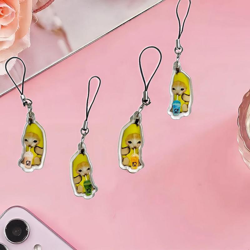 Cute Cat Theme Smartphone Charm, Cartoon Animal Cellphone Decoration, Phone Accessories, Random Mobile Phone Pendant Ornament for Daily Use, Smartphone Accessories