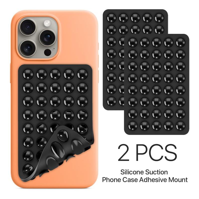 2 Pack Double sided Silicone Suction Cup Phone Acse Mount, Hands-Free Strong Grip Honlder for Phone selfie and videos, With 40 suction cups, Sticky Grip