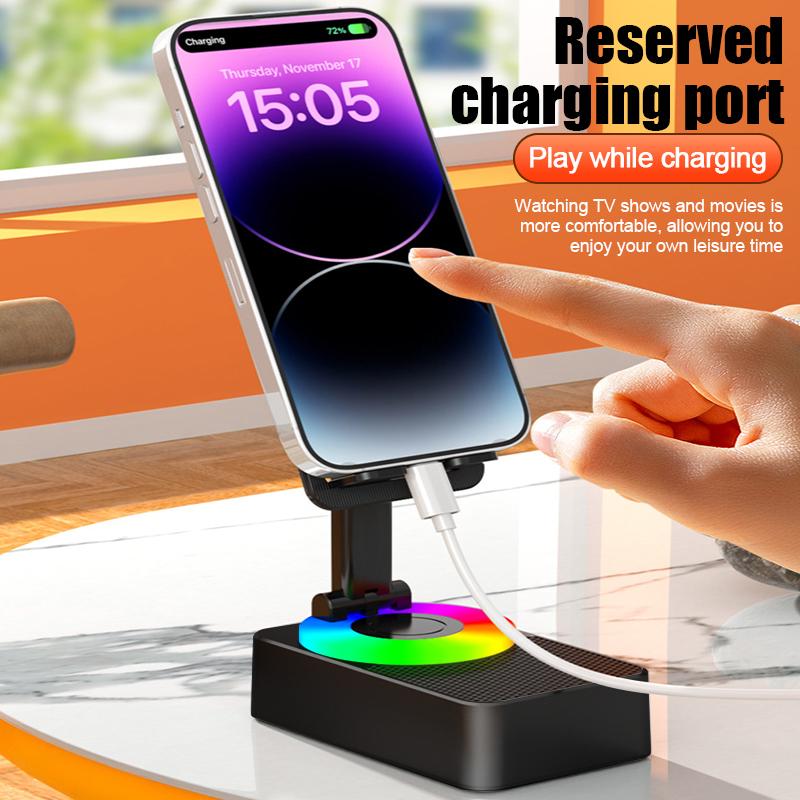 New Multi-Function Cell Phone Holder Stand with Bluetooth Speaker and Portable Wireless Speaker - Cellphone, Smartphone