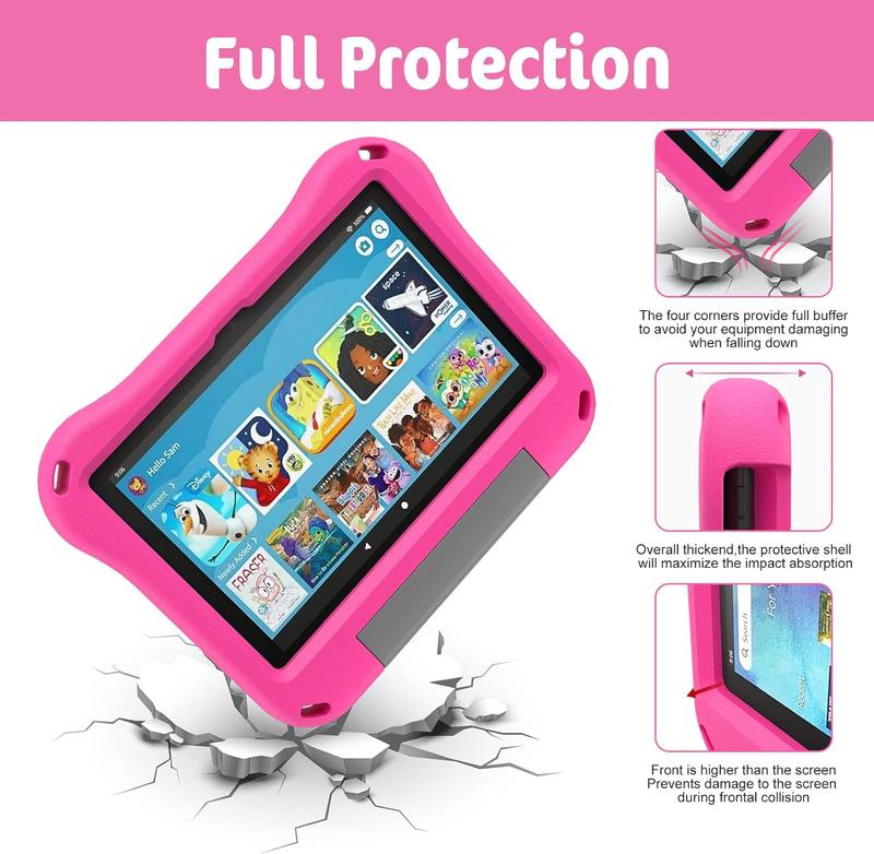 Fire HD 8 Tablet Case for Kids,Kindle Fire HD 8 Case, Fire Tablet 8 Case, Shockproof Handle Stand Kids Case Cover for  Kindle Fire HD 8 8 Plus(12 10th Generation,2022 2024 Release)