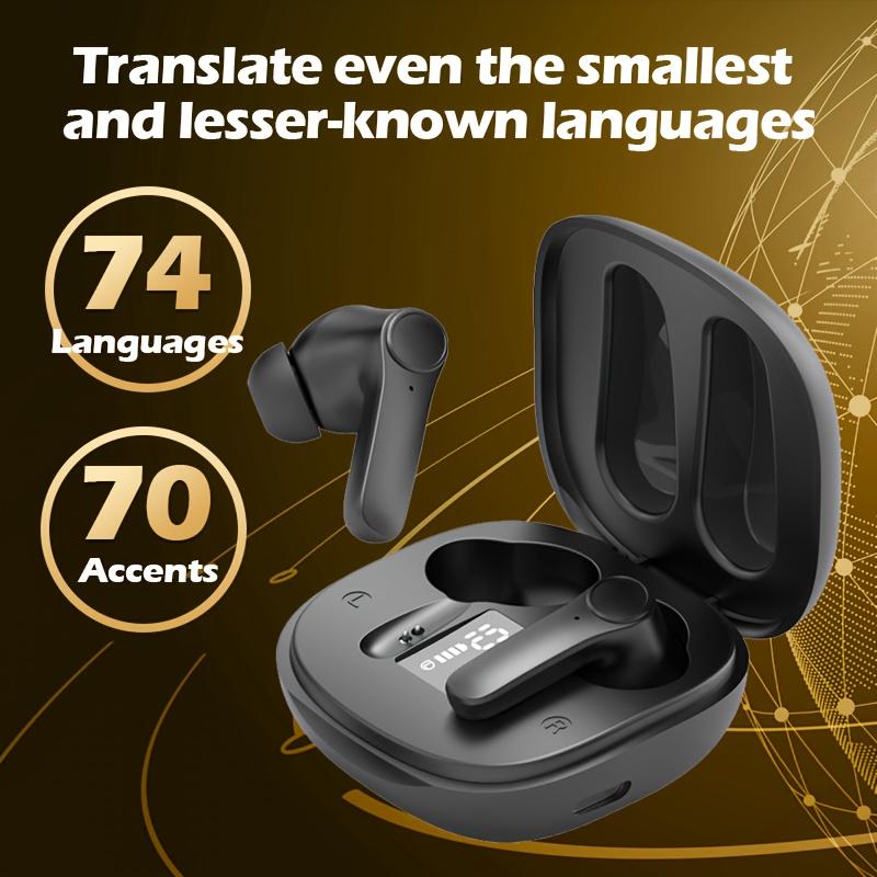 AI Translation Earbuds B11 – 144 Language Wireless In-Ear Translator Headset | 300mAh Rechargeable Lithium-Polymer Battery | 25mAh Per Earbud | Ideal for Travel & Social Media